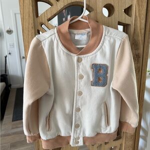 Kids Bluey Bingo Varsity Jacket - White and Tan